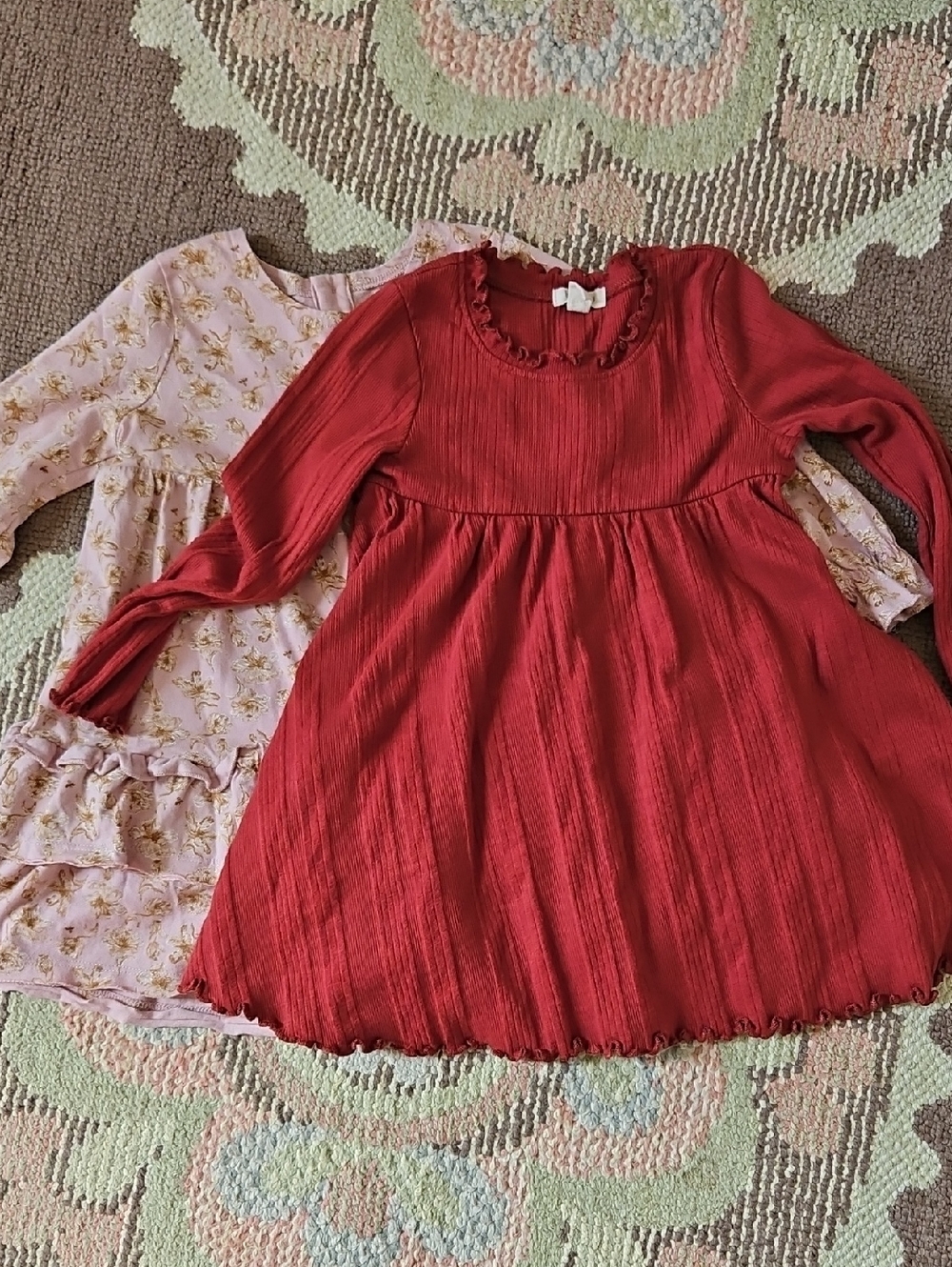 Burts Bees Toddler Dress Bundle Euc Pink Pattern And Red